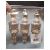 White and Gold Nutcracker Christmas Ornaments Set