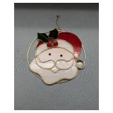 Santa Claus Stained Glass Christmas Ornament