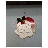 Santa Claus Stained Glass Christmas Ornament