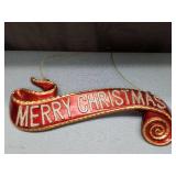 Merry Christmas Sign with Rolling Pin and Gingerbread Figures Sign