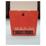 Christmas Backdrop Canvas Art Lights Up & Red Holiday Sign Set