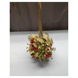 Gold and Red Berry Christmas Kissing Ball Ornament