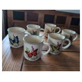 MCM Butterfly Design Coffee Mug Set of 6