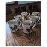 MCM Butterfly Design Coffee Mug Set of 6