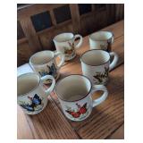 MCM Butterfly Design Coffee Mug Set of 6