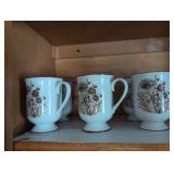 MCM Bramble Fanci Florals Collection Pedestal Mugs Set of 6