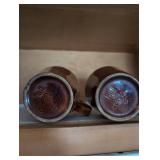 Hull USA Brown Drip Glaze Place Setting for 4 with 6 additional coffee mugs