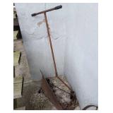 Antique Manual Steel Snow Plow Push Scraper