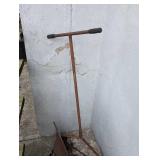 Antique Manual Steel Snow Plow Push Scraper