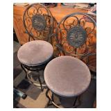 Decorative Metal Swivel Bar Stools - Set of 2