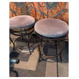 Decorative Metal Swivel Bar Stools - Set of 2