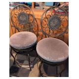 Decorative Metal Swivel Bar Stools - Set of 2
