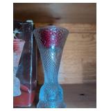 Glass Hourglass Shaped Candle Holder or vase with Box