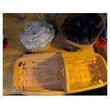 Longaberger Discovery Basket 1994, Small Longaberger lined basket, vintage beaded wicker basket lot
