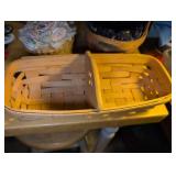 Longaberger Discovery Basket 1994, Small Longaberger lined basket, vintage beaded wicker basket lot