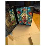 California Perfume Company Art Glass Panel with original box~ A Collector