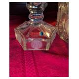 Fostoria American Pattern Glass Candlesticks (2) and crystal bowl