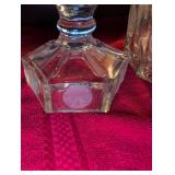 Fostoria American Pattern Glass Candlesticks (2) and crystal bowl