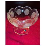 Fostoria Glass Heart Shaped Candy Dish