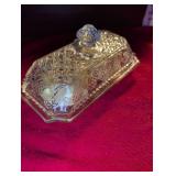 Cut Crystal Butter Dish with Lid