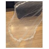 Cathedral Length Lace Trim Wedding Veil