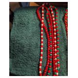 Handmade Christmas Beaded Necklaces - Red, White and Green