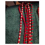 Handmade Christmas Beaded Necklaces - Red, White and Green