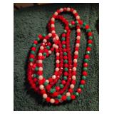 Handmade Christmas Beaded Necklaces - Red, White and Green