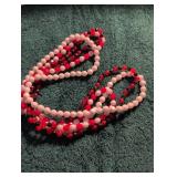 Handmade Pink and Red Glass Bead necklaces
