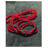 Handmade Red and Green Crystal Bead Necklaces