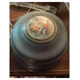 1940s Music Box/Powder holder with 2 neck holding makeup mirrors