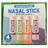 Nasal Stick (4 Pack), Portable Inhaler for Instant Sinus & Allergy Relief, Nasal Stick Set with Mint, Tropical, Wintermint & Lavender, 4 Scented - Retail: $8