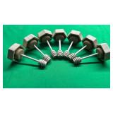 Set of 7 Honey Dipper Sticks with Hexagonal Lids for Honey and Dipper Stands - Retail: $28