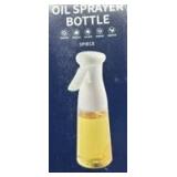 Kngdrt Chefologist Glass Oil Sprayer, Chefologist Glass Oil Sprayer 8oz 2 in 1, Oil Spray Dispenser Bottle for Kitchen, Adjustable Mist & Stream for Air Fryer, Grilling & Salad (White)