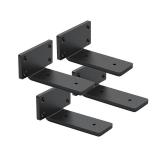 FACTORY SEALED - 4 Pack Shelf Brackets 4 Inch Floating Shelf Bracket 1/5 inch Thick Heavy Duty Hidden Shelf Brackets Iron Metal Brackets for Shelf Support with Screw Included