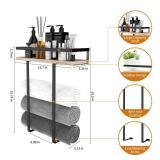 APPEARS NEW - Xstydes Towel Racks for Bathroom Wall Mounted, Metal Towel Holder with Wooden Shelf for Folding Large Towels, Towel Storage for Small Bathroom Organizer Decor or RV Camping