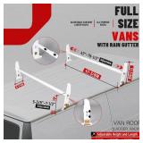 Van Roof Ladder Rack-A59,47- 77" Adjustable Roof Rack 500LBS Capacity Compatible with Chevy Dodge Ford GMC Express