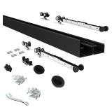 APPEARS NEW - JUBEST 8FT/96 Heavy Duty Bypass Door Hardware with Soft Close Mechanism, Sturdy Closet Door Track for 2 Door System, Quietly and Smoothly, Fit Door Thickness 1 3/8 or 1 3/4", Easy to Ins