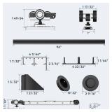 APPEARS NEW - JUBEST 8FT/96 Heavy Duty Bypass Door Hardware with Soft Close Mechanism, Sturdy Closet Door Track for 2 Door System, Quietly and Smoothly, Fit Door Thickness 1 3/8 or 1 3/4", Easy to Ins