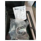 APPEARS NEW - Rubbermaid Commercial Products 2-Shelf Utility/Service Cart, Medium, Black, Lipped Shelves, Ergonomic Handle, 500 lbs. Capacity, for Warehouse/Garage/Cleaning/Manufacturing  - Retail: $1