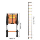 Telescoping Ladder,12.5 FT Extension Ladder, Heavy Duty 330lbs Max Capacity, Multi-Purpose Collapsible Ladder for RV or Outdoor Work