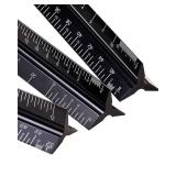 APPEARS NEW - Architectural Scale Ruler 3 Pack Aluminum Triangular Ruler 12 Inch Imperial Metal Scale Ruler for Blueprint Drafting Ruler for Architect, Civil Engineer, Draftsman