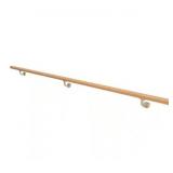 Cherry Wood Grain Modern Aluminum Handrail 14 ft. Wall Mounted Zink-Alloy Brackets Indoor Outdoor Rust Free