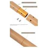 Cherry Wood Grain Modern Aluminum Handrail 14 ft. Wall Mounted Zink-Alloy Brackets Indoor Outdoor Rust Free