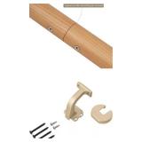 Cherry Wood Grain Modern Aluminum Handrail 14 ft. Wall Mounted Zink-Alloy Brackets Indoor Outdoor Rust Free