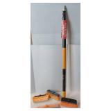 36-Foot Exterior House Cleaning Brush Set with 5-30 ft Extension Pole // Vinyl Siding Brushes with Telescopic Extendable Pole & Window Cleaning Squeegee Tool // The Ultimate Extension Scrub Brush Set
