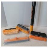 36-Foot Exterior House Cleaning Brush Set with 5-30 ft Extension Pole // Vinyl Siding Brushes with Telescopic Extendable Pole & Window Cleaning Squeegee Tool // The Ultimate Extension Scrub Brush Set