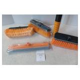 36-Foot Exterior House Cleaning Brush Set with 5-30 ft Extension Pole // Vinyl Siding Brushes with Telescopic Extendable Pole & Window Cleaning Squeegee Tool // The Ultimate Extension Scrub Brush Set