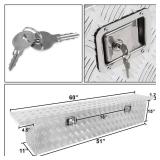 APPEARS NEW - AutoDynasty Powdercoated Aluminum Pickup Truck Bed Trailer Key Lock Storage Tool Box 60L x 12"W x 13.75"H