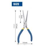 VISEMAN 6 Mini Needle Nose Pliers with Comfort Grip Handles
